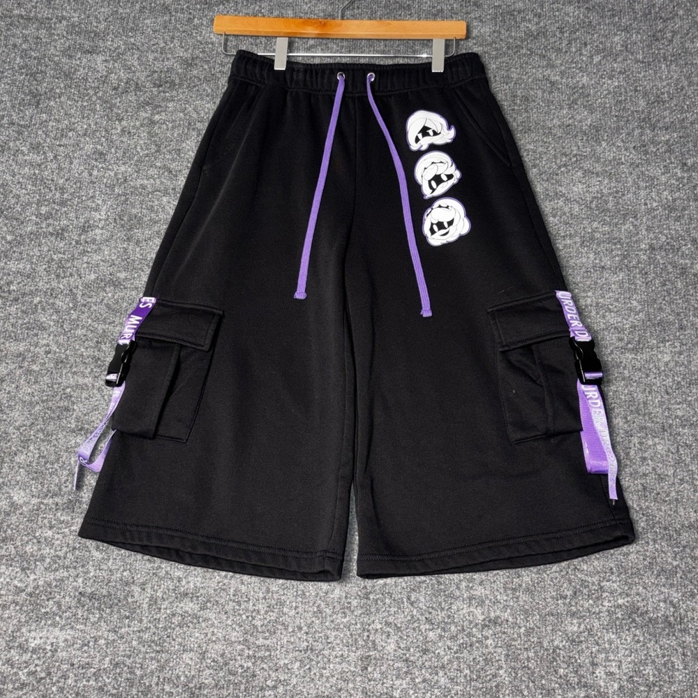 Murder Drones Uzi Shorts Size S Purple Graphics Glitch Productions Goth